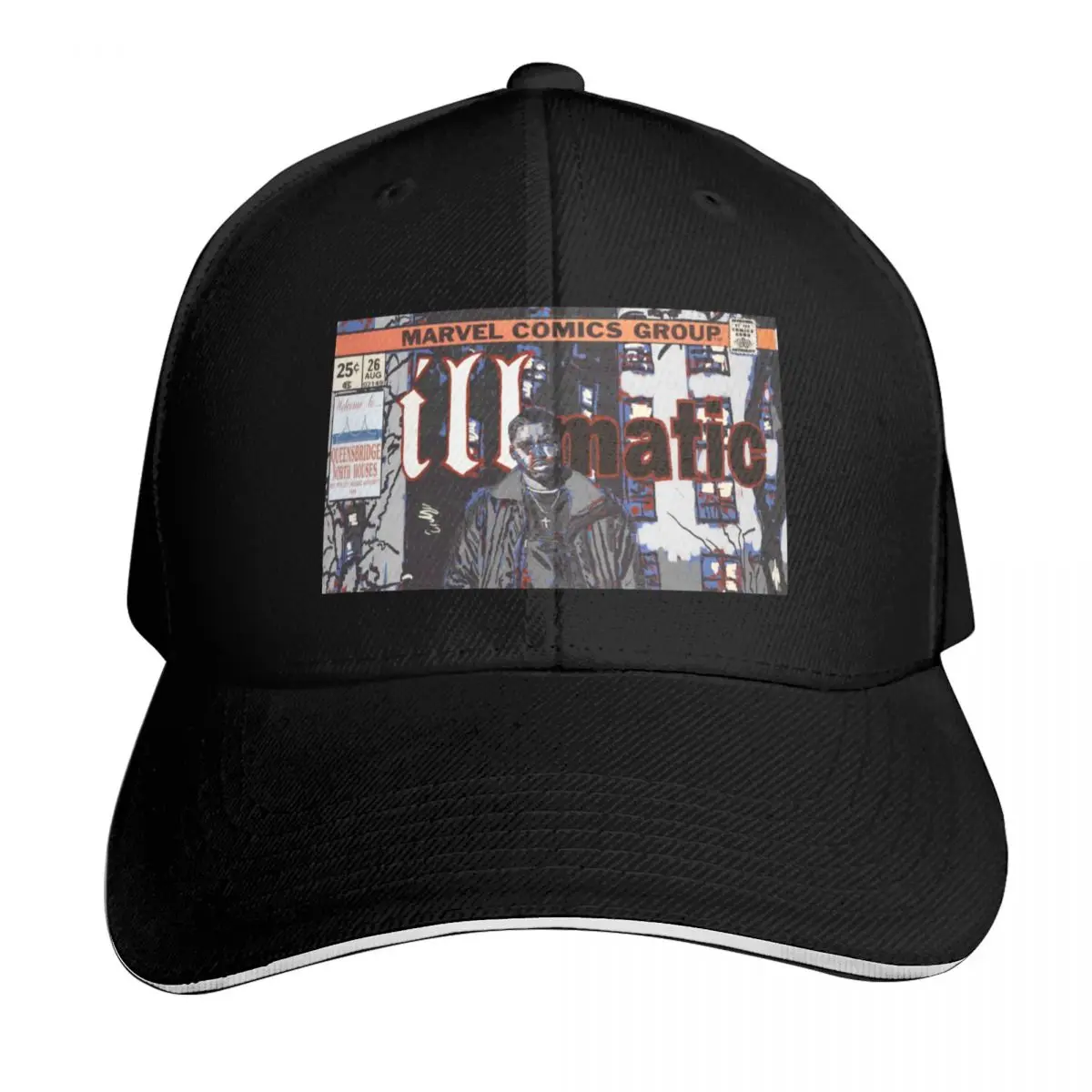 Nas Illmatic Comic Baseball Cap Quick Dry Performance Cotton Twill Breathable Contrast Two Tone Brim