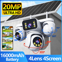 20MP AOV Four Screen Solar Camera 4G Sim Card Solar CCTV 10K Security Protection 16000mAh Battery Surveillance Solar