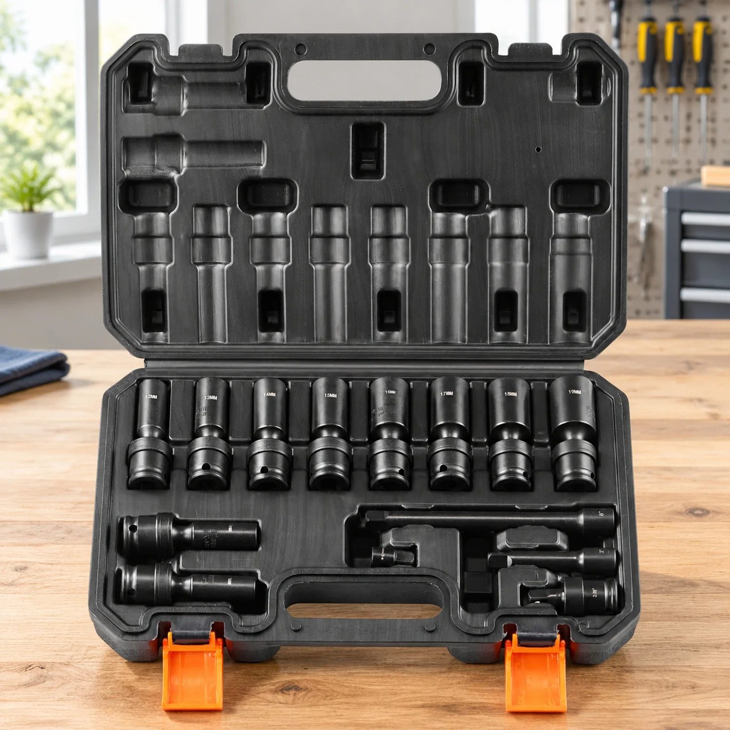 360 Degree Swivel Impact Socket Set, 3/8