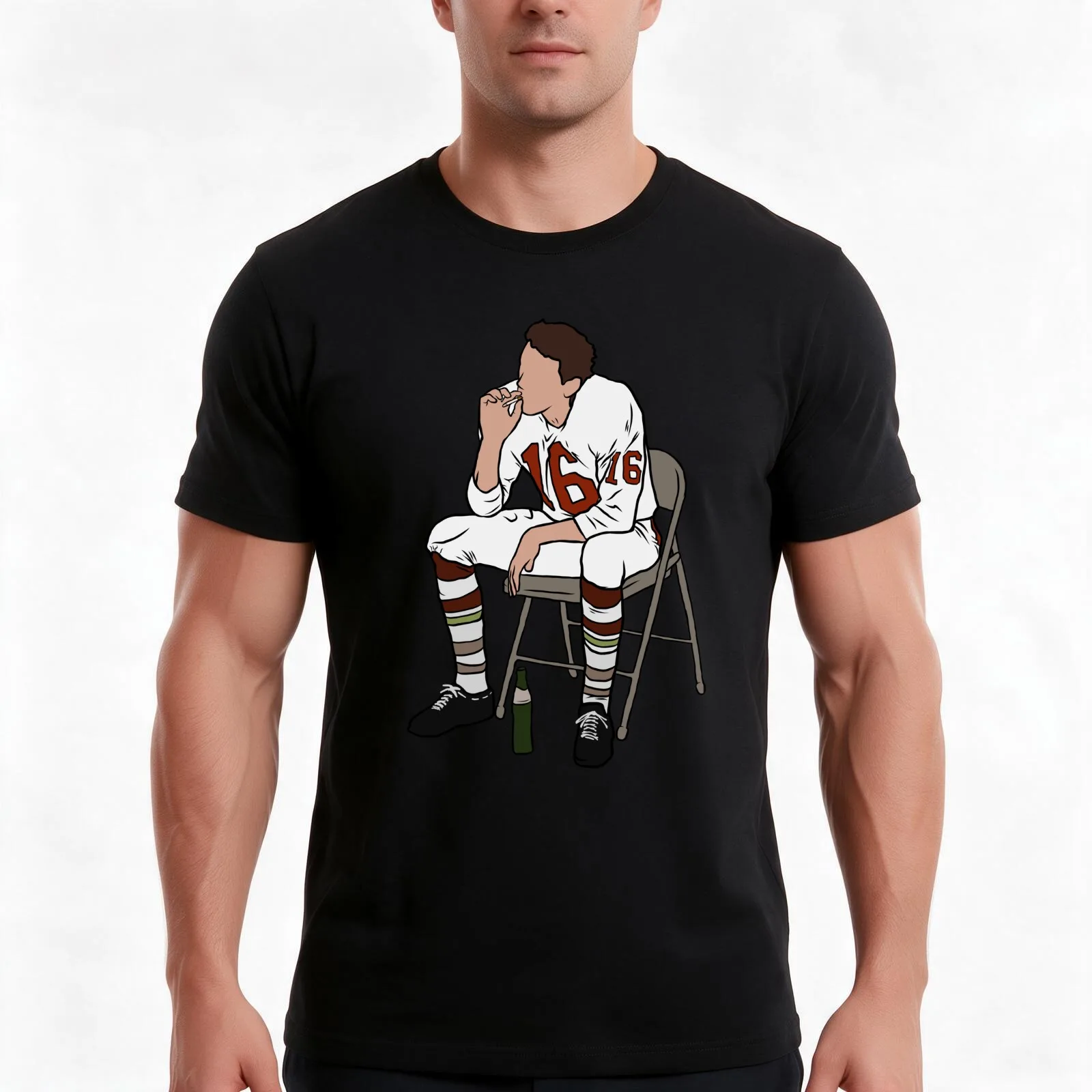 Len Dawson at Halftime T-Shirt, Summer Casual Cotton Tee, Oversized Streetwear Tops, Vintage Graphic Print, Unisex Men Women
