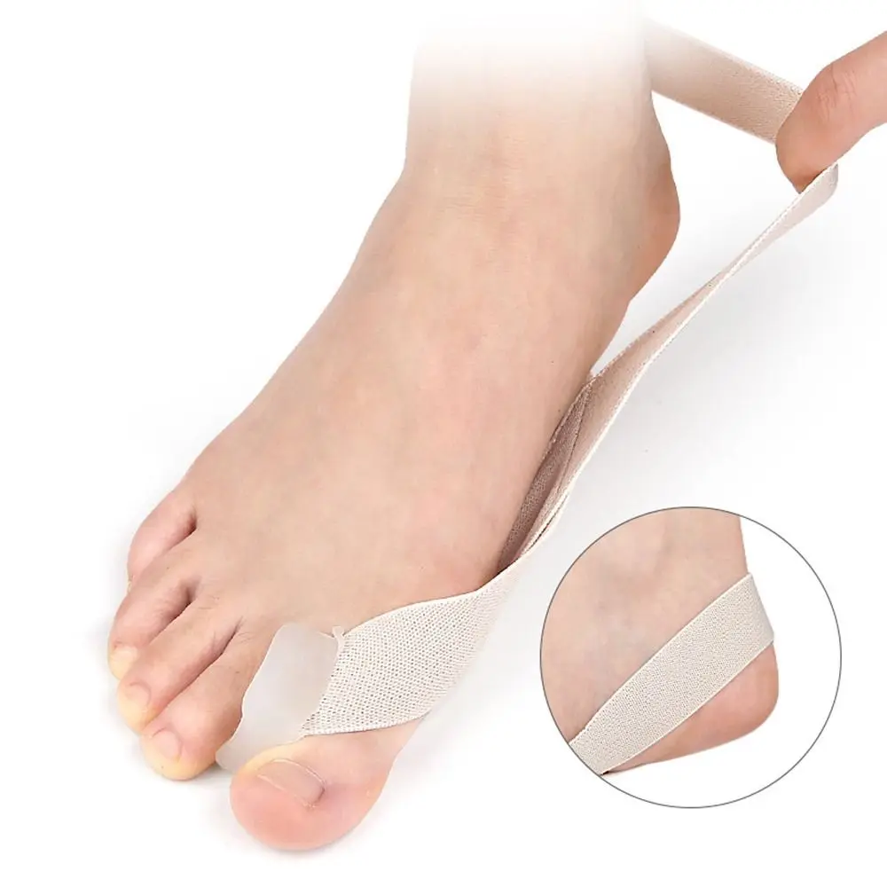 1pair Unisex Elastic Hallux Valgus Corrector Washable Reusable Toe Splint Soft Thumb Toe Separator