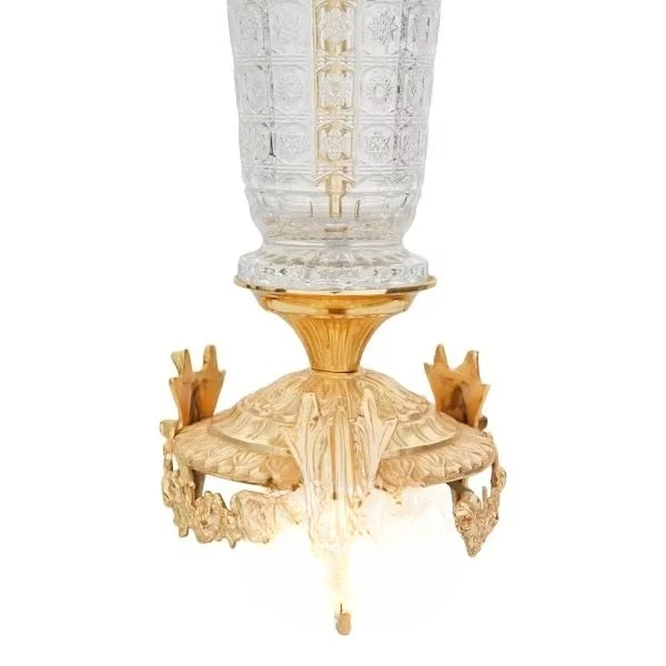 Luxury Gold Brass Crystal Table Lamp with Hanging Crystal Tassel