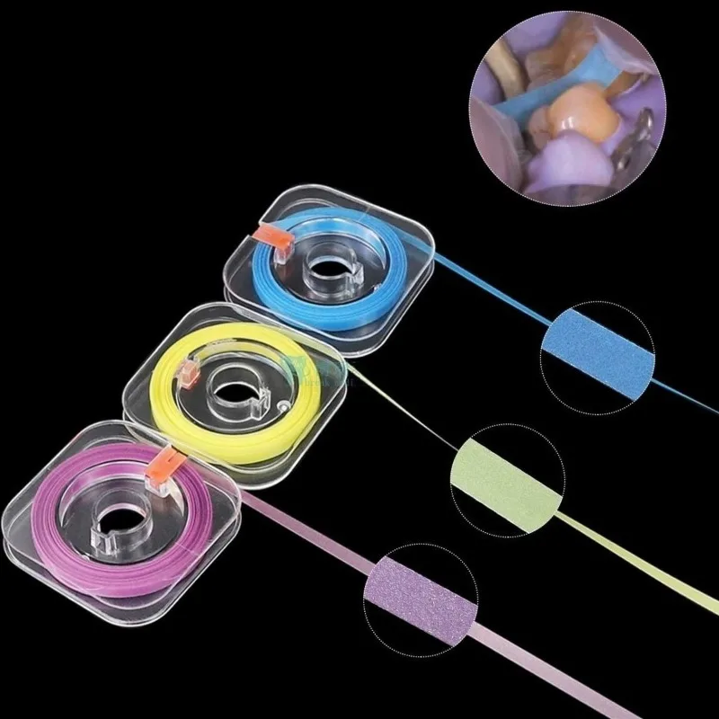 Lab Color Polishing Strip, Adjacent Open Teeth, Sand Strip, Resin Molar Strip, Polishing Strip Holder 6m/roll S