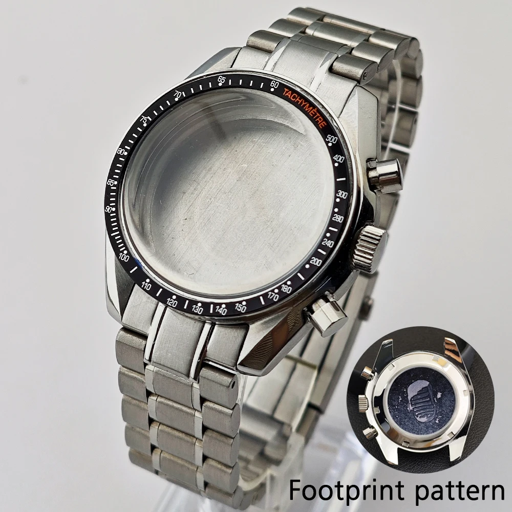 39.7 مللي متر حافظة ساعات معدنية تناسب ملحقات حركة VK63 زجاج الياقوت مجهزة بإطار وحزام VK63