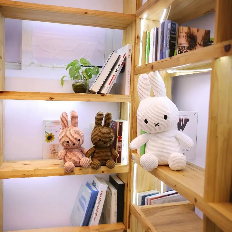 Kawaii Miffy Plush Doll Furry Stuffed Toy Nordic Style High Quality Home Decoration Animation Accessories Delicate Gift