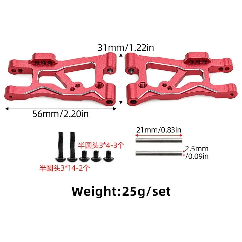 Brazo de Control inferior trasero de aleación de aluminioD283 para accesorios Trxs 1/10 4-TEC Drift Mustang