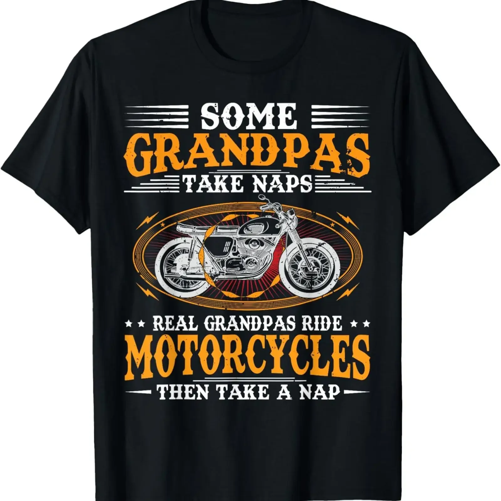 Some Grandpas Take Naps Real Ride Motorcycles T Shirt vintage Washed graphic Unisex Versatile Soft Casual homme Comfortable