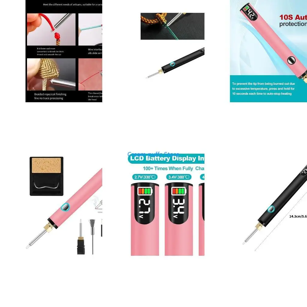 50LE Digital Thread Zapper Tool for Beading and Leather Craft with 3 Adjustable Temperatures from 330 to 450 for Projects