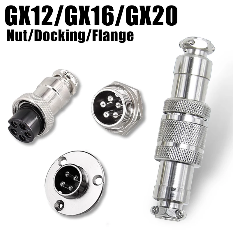 5pcs GX12 GX16 GX20 2 3 4 5 6 7 8 9 10 12 14 15 Pin Docking Aviation Plug Socket Circular Connector