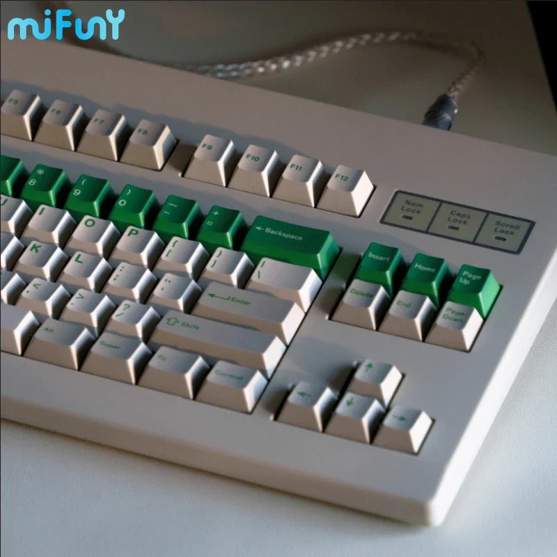 MiFuny GMK Green Alert Keycap Set PBT Sublimation Keycaps Cherry Profile Custom Keycaps Mechanical Keyboard Accessories Gifts