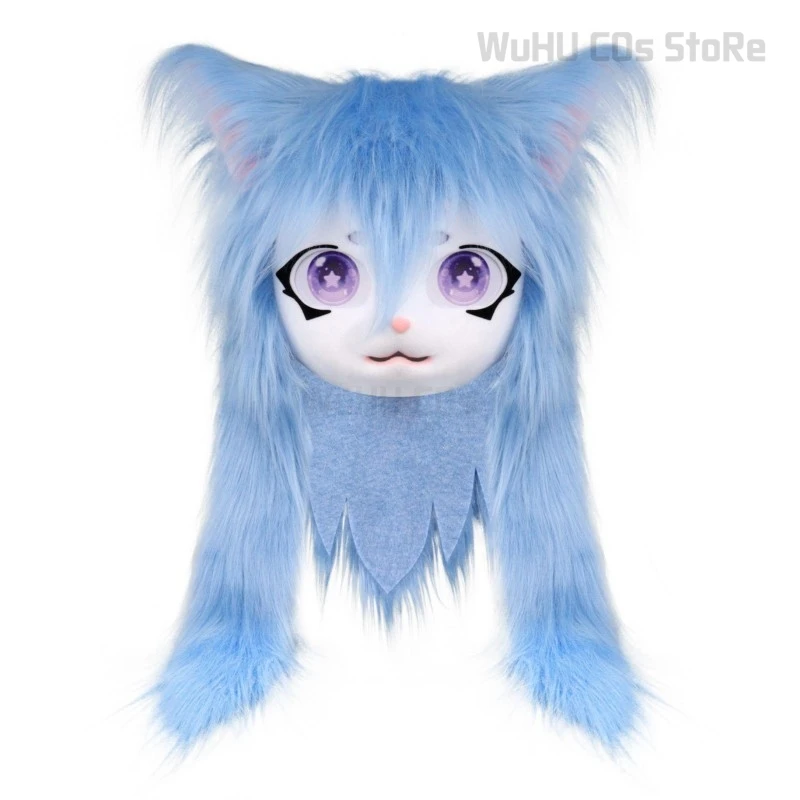 コスプレ用のマスクとヘルメット,毛皮のヘッドセット,ウサギの人形,猫のコスチューム,アニメのアクセサリー,ヘッドセット,ヘッドセット,毛皮