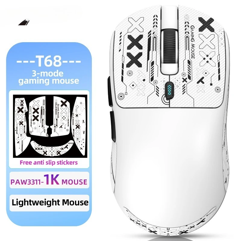 Mouse da gioco leggero a tre modalità T68 3311 micro-movimento TTC programmabile a sette pulsanti