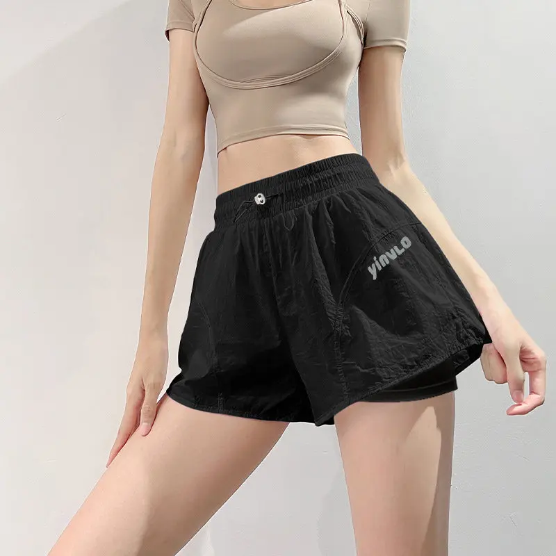 Loose Sports Shorts Women's Summer Thin Anti-Light Quick Dry Breathable Casual Running Three-Quarter Length Outdoor Fitness Wear