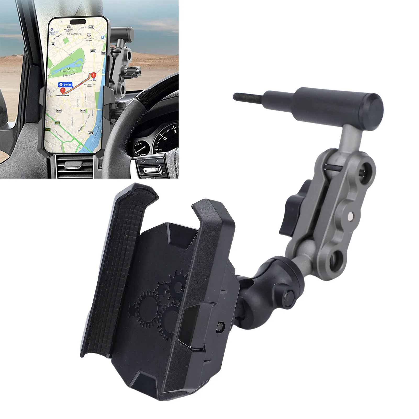 A Pillar Grab Handle Phone Mount Stable 360 Degree Rotating Car Cell Phone Holder for All Smartphones A Pillar Phone Clip Holder