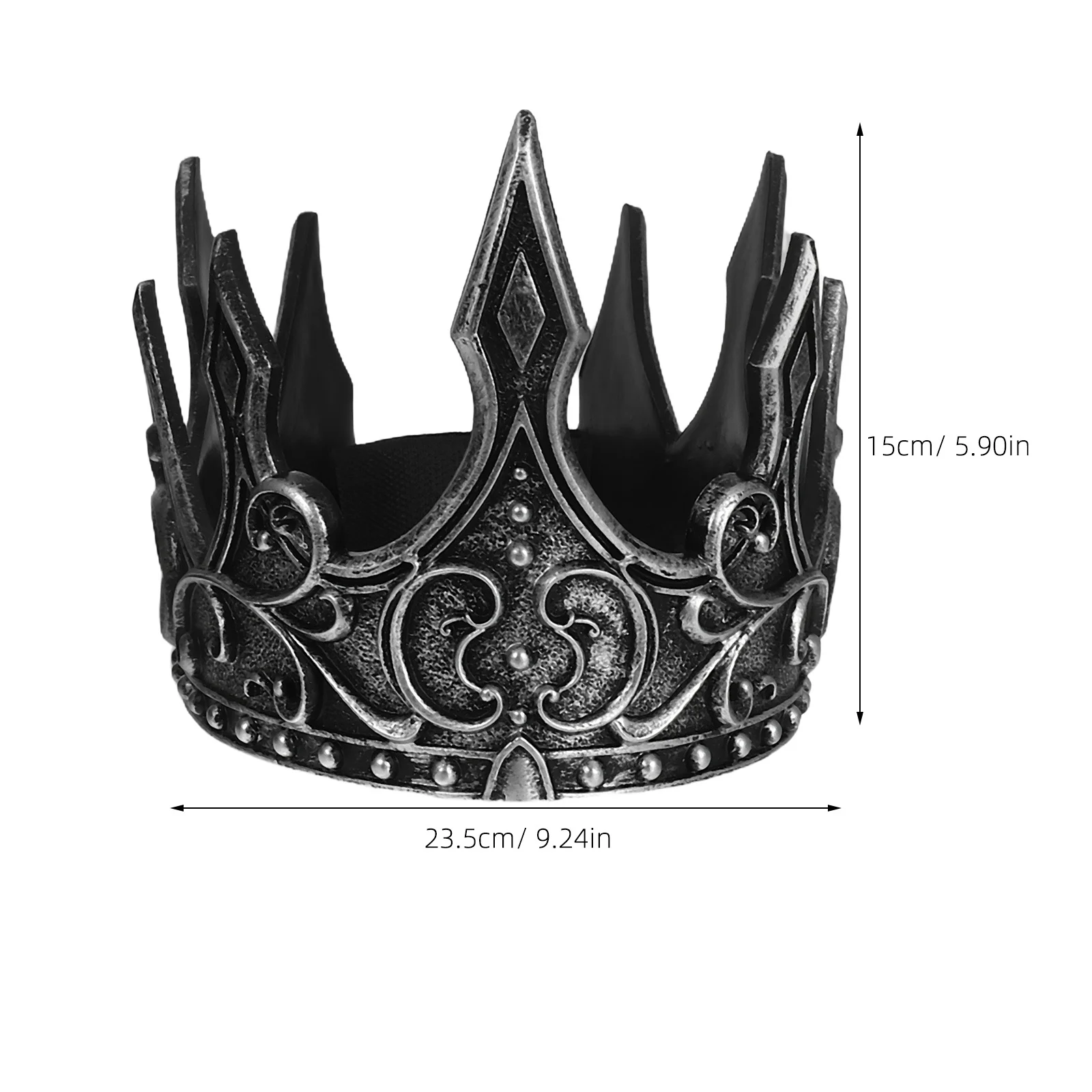 Diadema de corona Medieval para hombre, 2 uds., Pu, dorado, plateado, ajustable, Cosplay, fiesta, boda, graduación, decoración, tocado