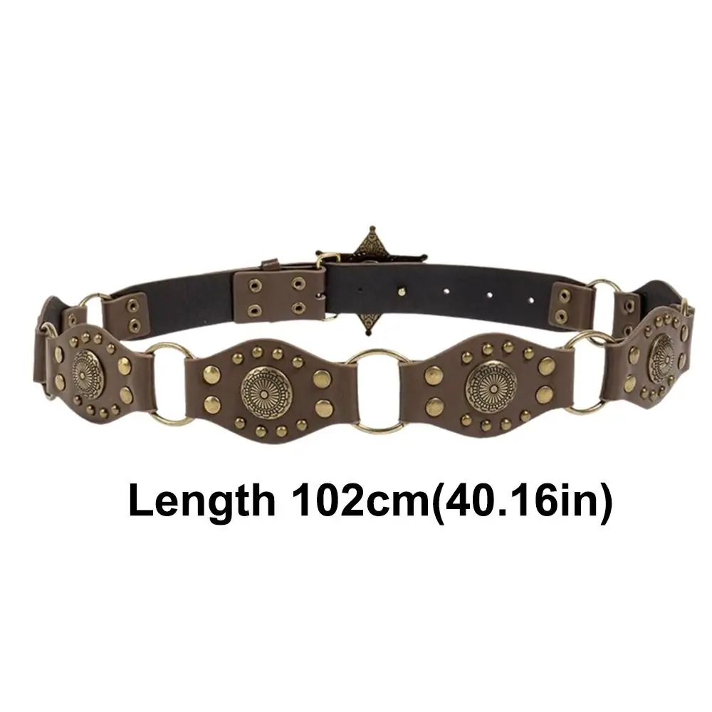 Mode Tülle PU Leder Taille Gürtel Vintage Niet Gothic Steampunk Taille Cinch Gürtel Y2k Breiten Bund Weibliche Jeans