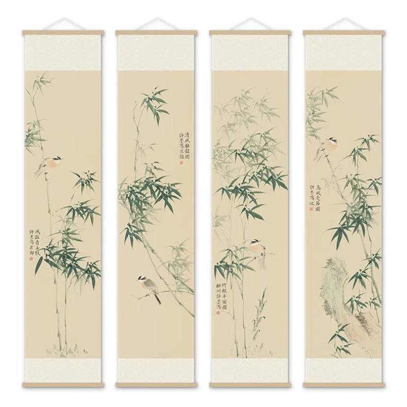 

New Chinese Style Hanging Scroll Tea Room Restaurant Hanging Painting Scroll Vertical Corridor Wall Mural Decoration Drawning
