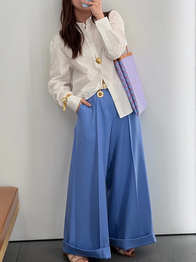 Women's high-waisted pleated flared suit pants - slimming and flattering pants for workwear with flared design, 2026 new style