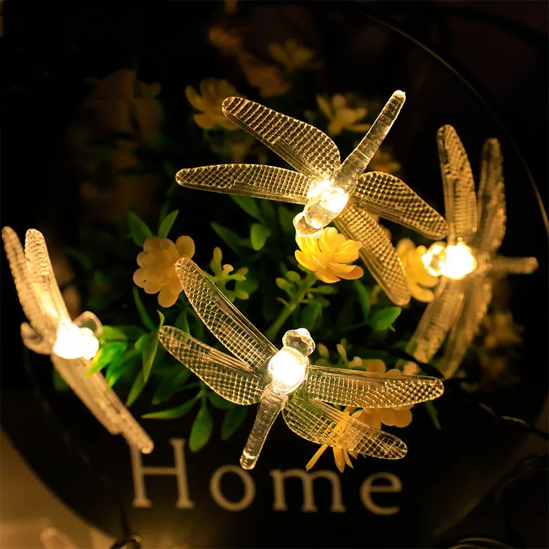 

Светодиодные гирлянды 5 м Солнечные гирлянды в виде стрекозы 8 режимов освещения Светодиодные уличные садовые свадебные елки Кемпинг Праздничное украшение