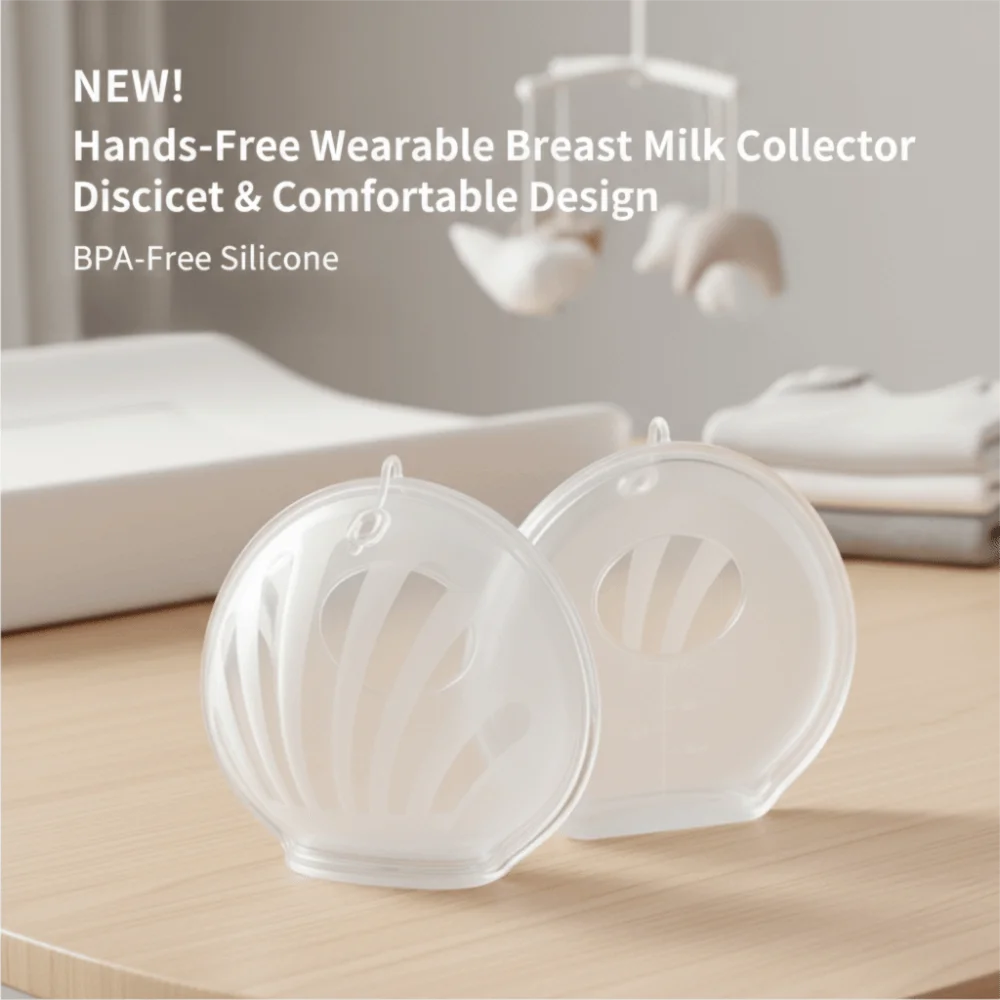 جهاز حليب الثدي من السيليكون الناعم القابل لإعادة الاستخدام ومضاد للتسرب ويمكن ارتداؤه، واقيات الثدي المحمولة بدون استخدام اليدين وقابلة لإعادة الاستخدام