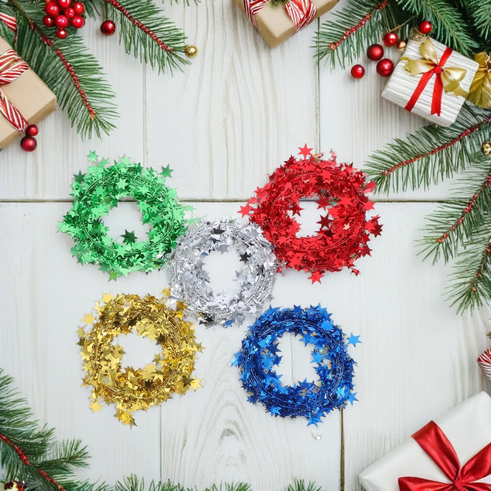 Guirnalda de Estrellas Navideñ - Tinsel Garland Decoration reseña y precio