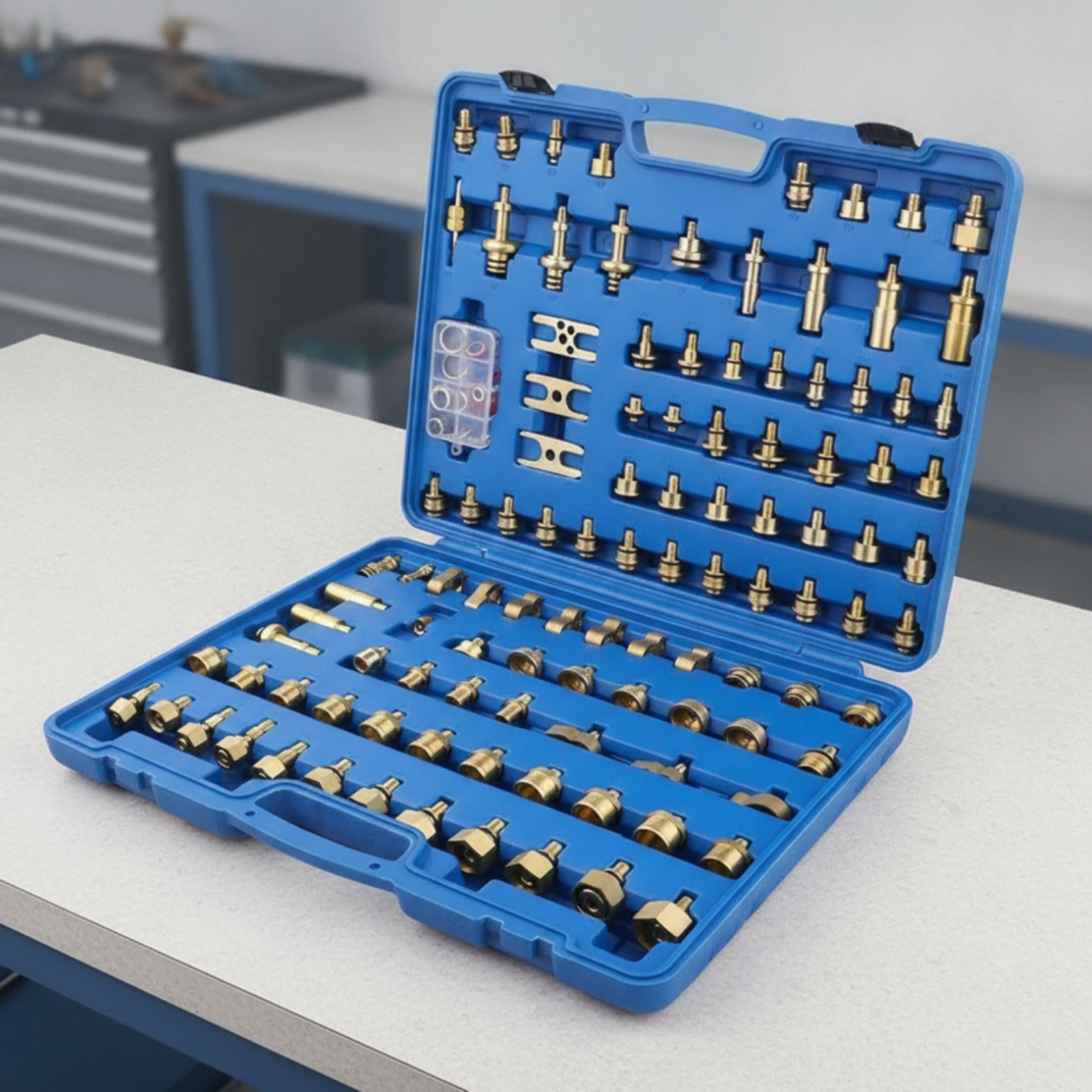 109 Pieces Air Conditioning Leak Test Kit Brass Automotive Air Conditioning Leak Test Kit Sturdy Wear-Resistant for Mechanics