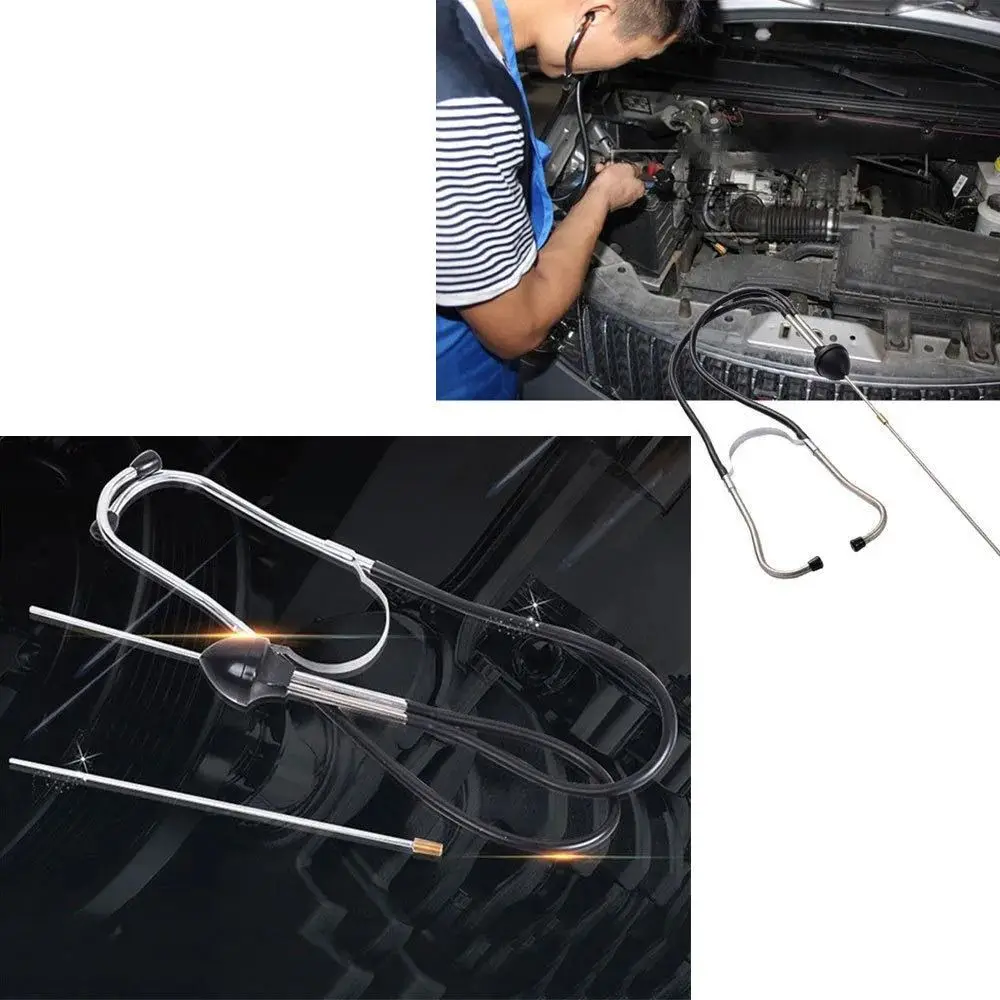 Stainless Steel Car Cylinder Stethoscope Durable Car Engine Block Diagnostic Automotive Hearing Tool Abnormal Noise Detection