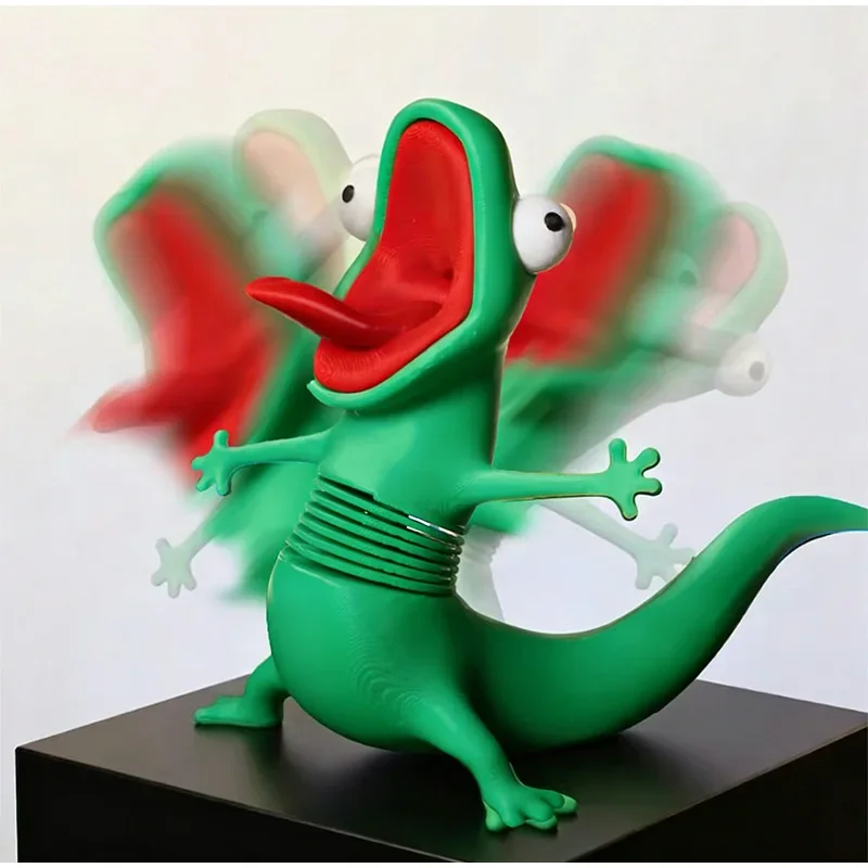 3D Printed Shakeable Lizard Toy Wobble Rattle Fun Decompress Mini Lizard Pendant Desktop Cartoon Movie Character Ornaments Gifts