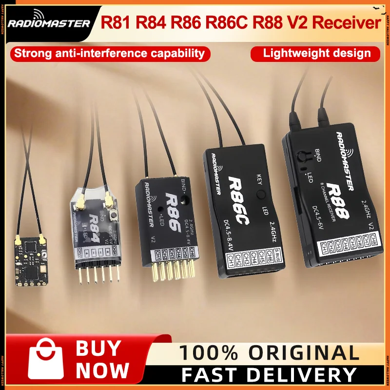 Hot RadioMaster R81 R84 R86 R86C R88 R161 R168 2.4GHz sur 1KM SBUS Nano récepteur Compatible FrSky D8 TX16S prise en charge du retour RSSI