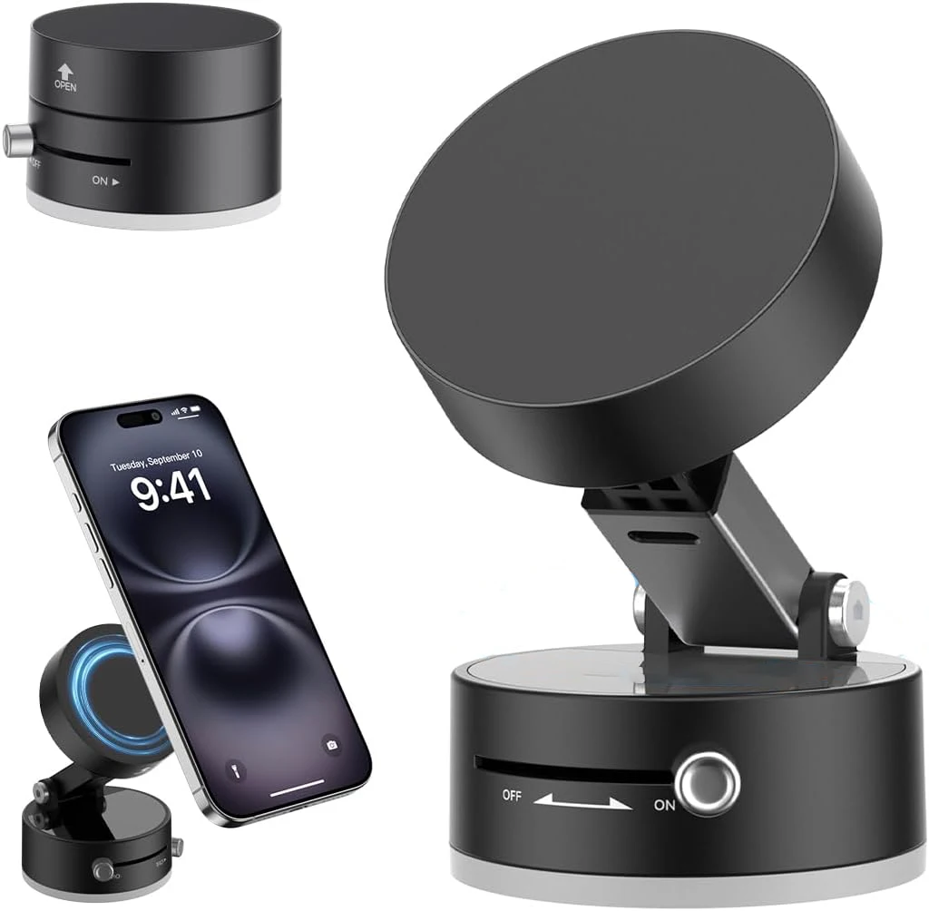 

Вакуумный магнитный держатель для телефона на присоске, регулируемое складное автомобильное крепление, сильный магнитный автомобильный держатель для телефона для телефонов/автомобилей/зеркала/тренажерного зала