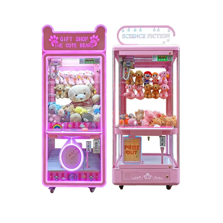 Hot sale pink large doll machine arcade toy vending machine claw crane machine for sale