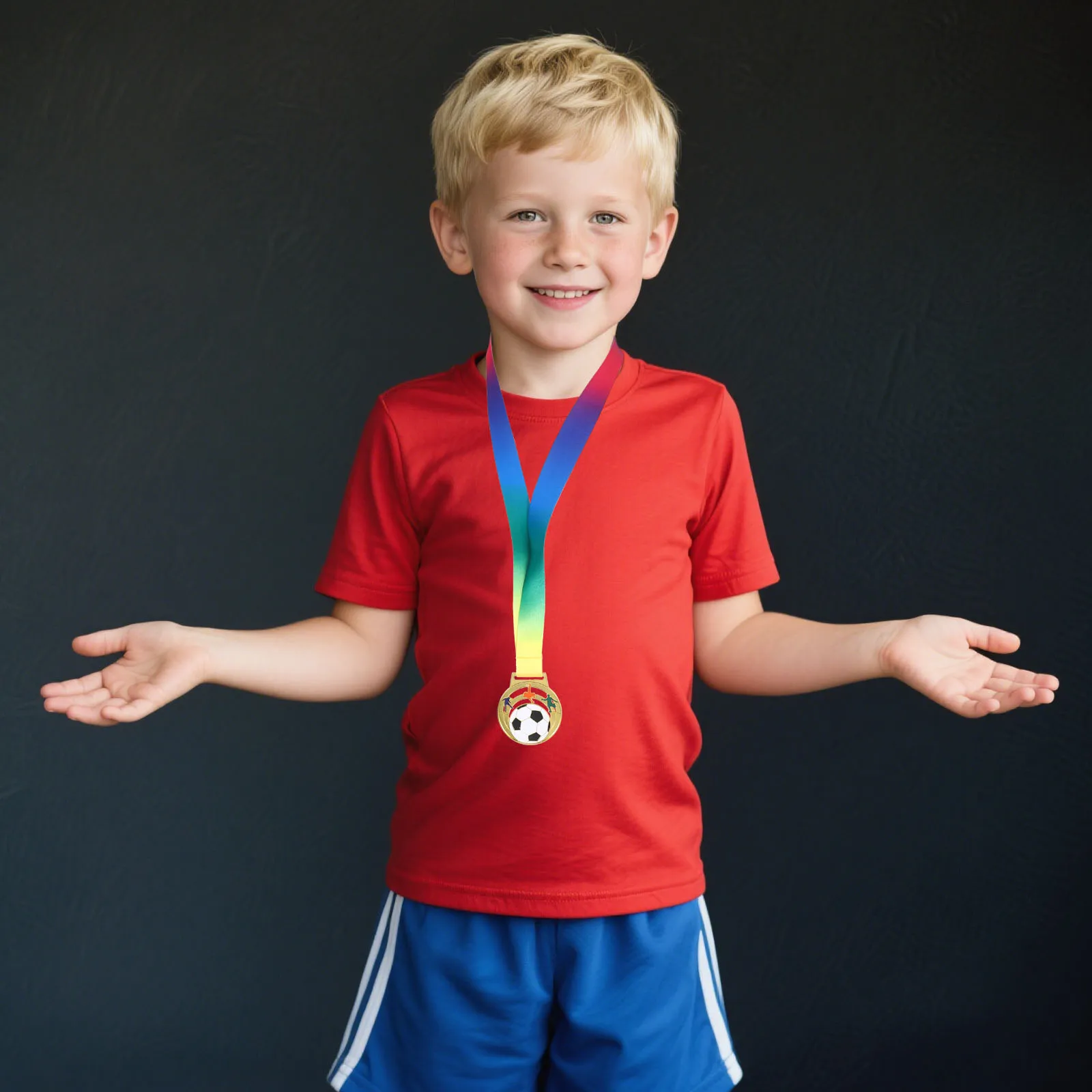 

6Pcs Football Awards Metal Medals for Children Lightweight Hollow Out Design Sport Day Medal Kid Achievement Prize