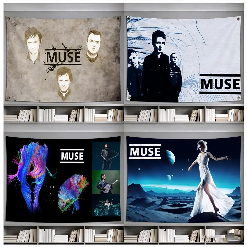 Grand Electrifying Band M-Muse Flags Four Ring Ornament Indoor Outdoor Decor Simple Hanging Mount Gift