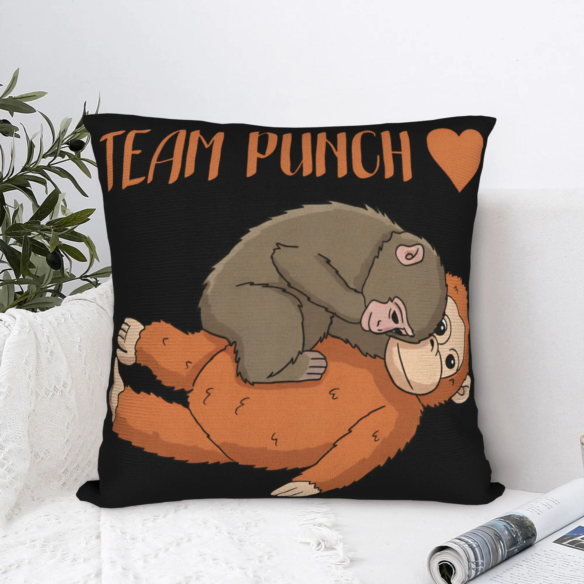 Baby Monkey Punch Cute Monkey Punch Pillow Cover  Comfy Cushion Cover Cute Funny Pillow Case For Wedding Party Home Decor