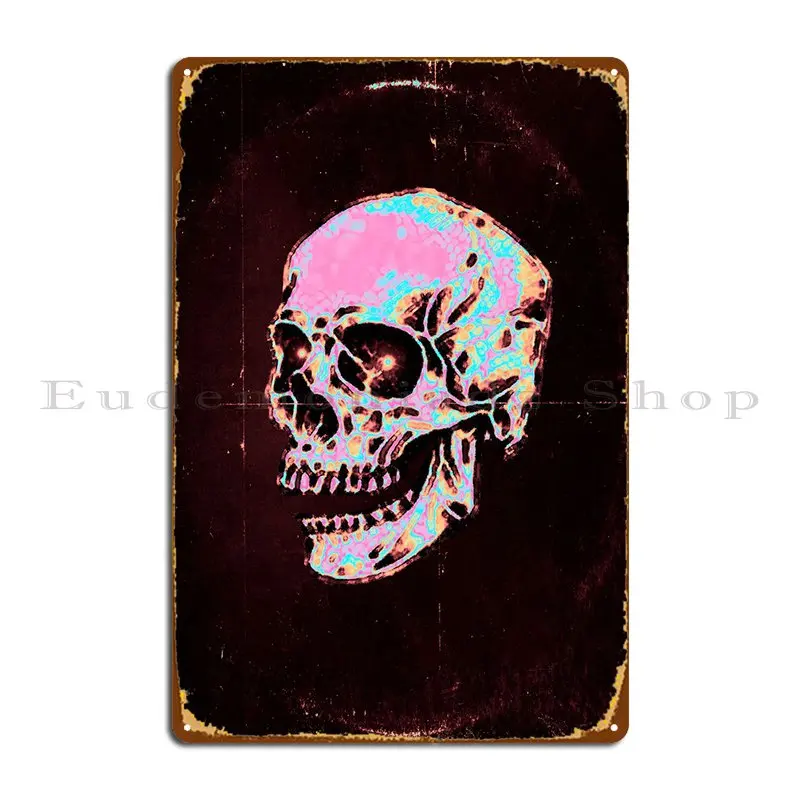 Chromatic Skull Art Metal Plaque Designs Cinema Wall Wall Plaque Rusty Tin Sign Poster