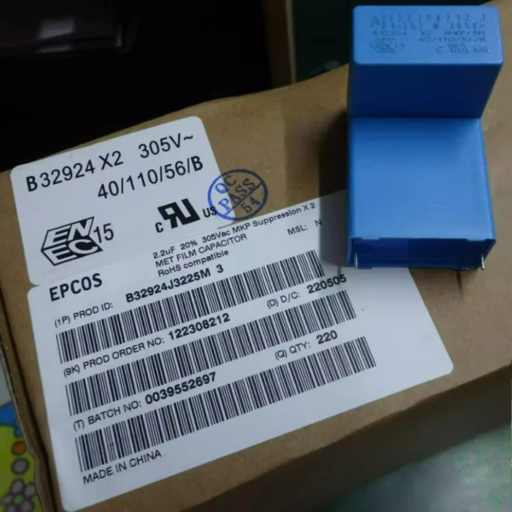 

EPCOS 2.2uf/305vAC 2u2 225 Brand New 28mm Film Capacitor B32924J3225M 3