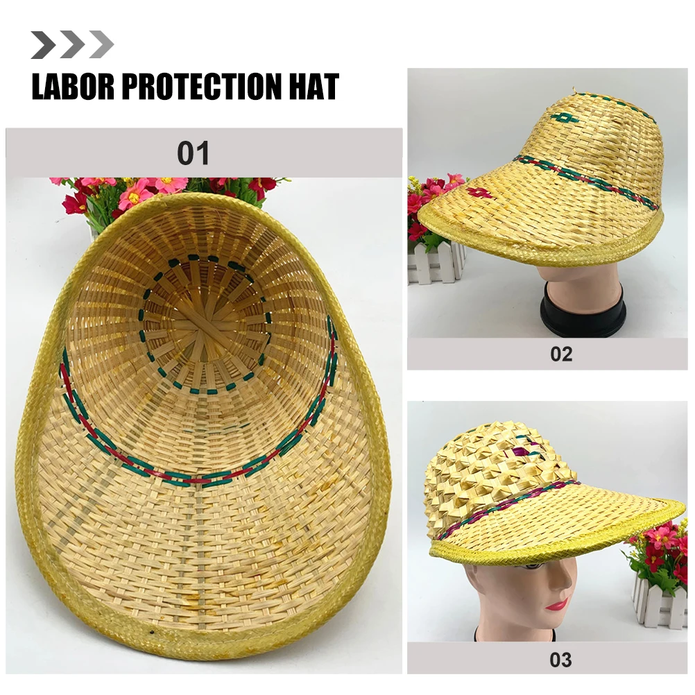 

Fashionable Pineapple Bamboo Woven Sun Hat Uv Protection Wide Brim Outdoor Fishing Stage Performance Adult Oriental Asian