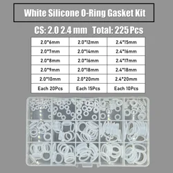 CS 1.5/2.0/2.4/3.1mm VMQ O Ring Gaskets Silicone O-Ring High Temperature Waterproof Washer Insulate White O-Ring Kit