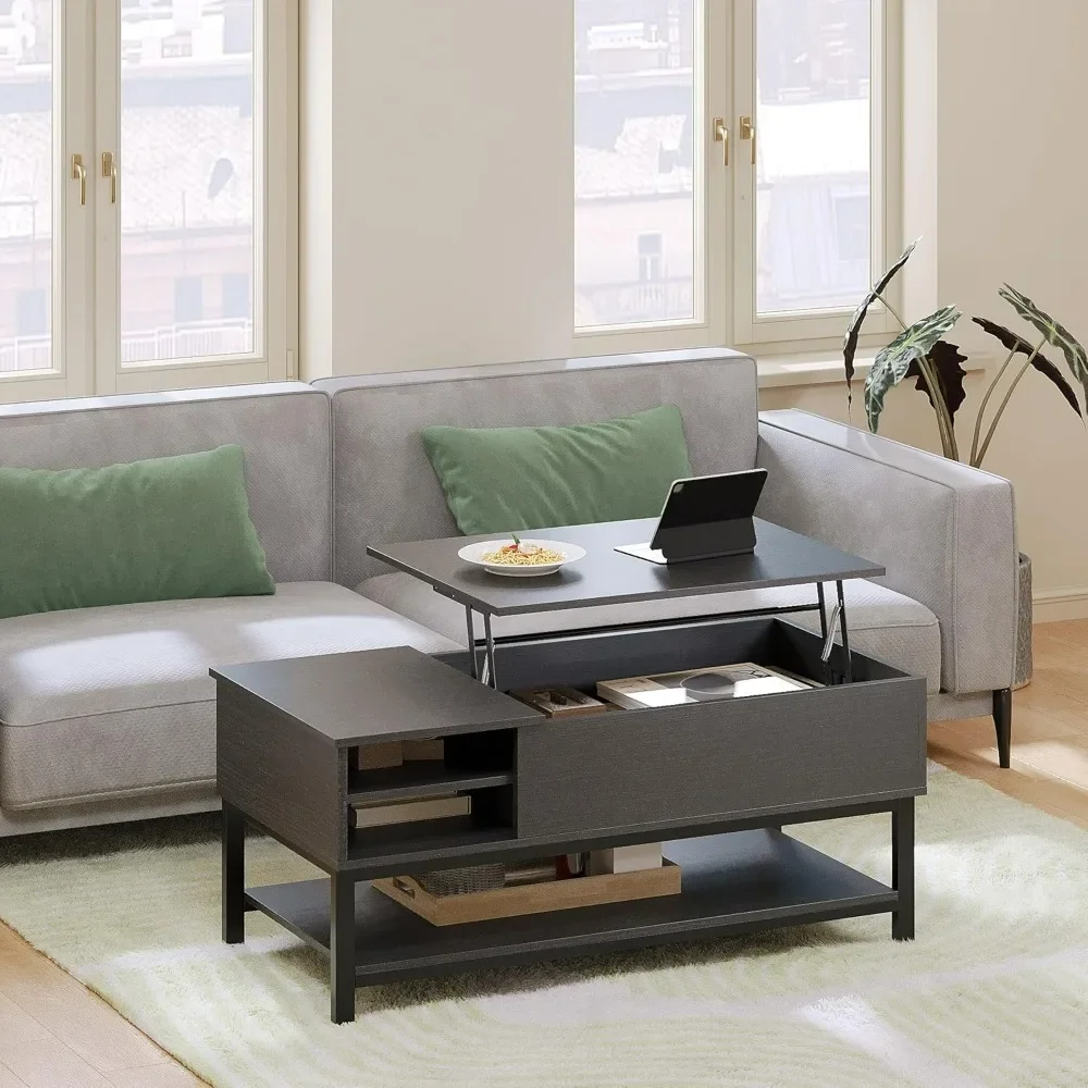 

Coffee Table with Lift Top & Storage - 42" Black Lift Top Coffee Table with Dining Table Height and Storage