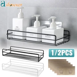 Bathroom Shelf Shampoo Storage Rack Bath Hanging Basket Iron Cosmetic Holder Punch-Free Kitchen Seasoning Organizer Accessories