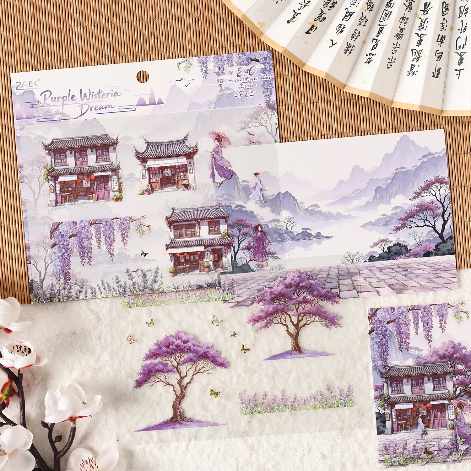 Kawaii 2.5D الجبهة فناء مصغرة المشهد ملصقات DIY بها بنفسك مذكرات التراص ألبوم القصاصات الديكور متعة المشهد ملصقات #1