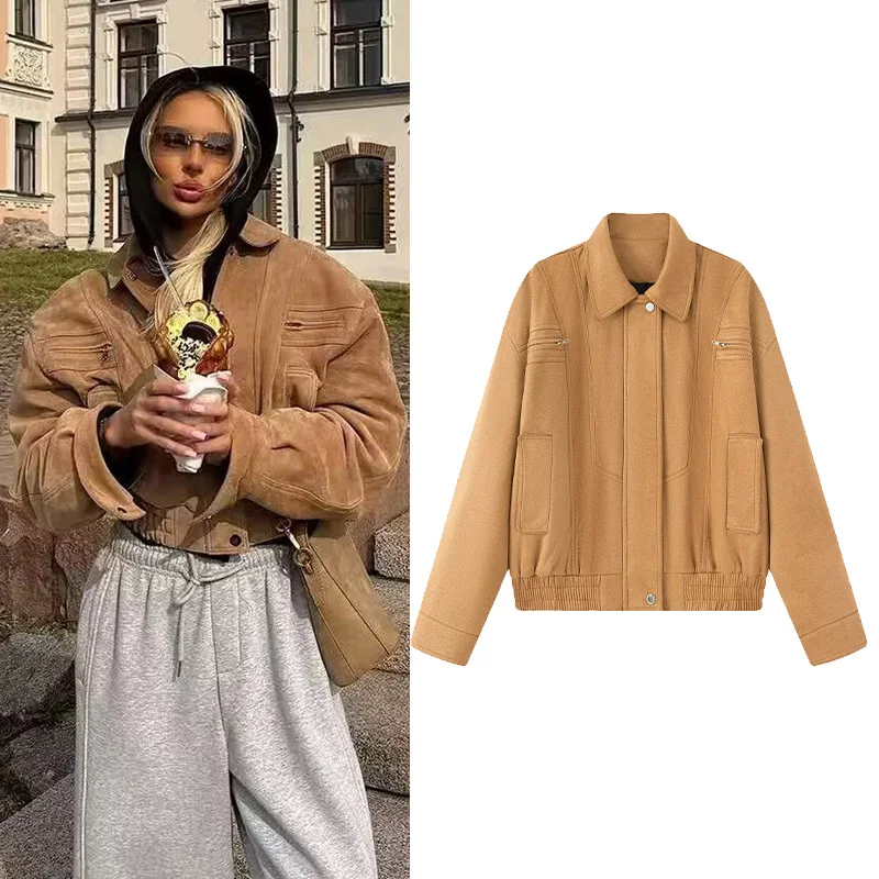 

Женские куртки-бомберы, осенняя замшевая куртка, верхняя одежда, женская уличная одежда, праздничные женские пальто на молнии, новые пальто и куртки
