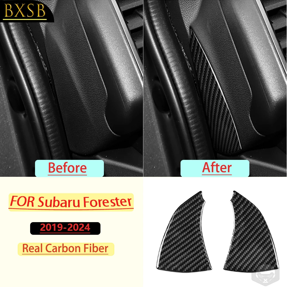 Real Soft Carbon Fiber For Subaru Forester 2019-2024 Car Instrument Panel Frame Trim Customizable Sticker Interior Accessories