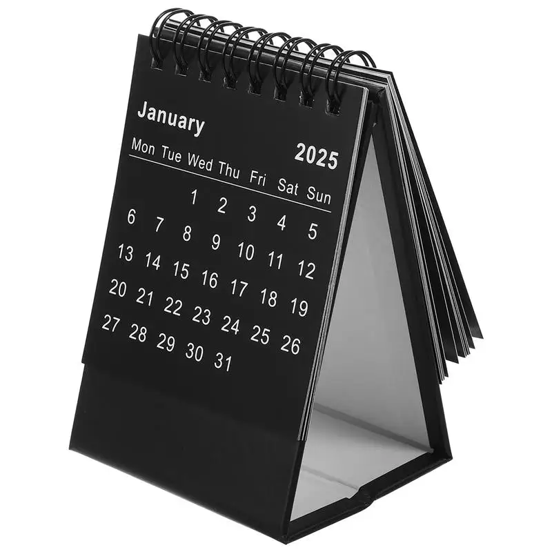 Mini Desk Calendar Novidade Decor, Tabletop Ornamento, Conveniente Desktop Decor, 2024, 2025