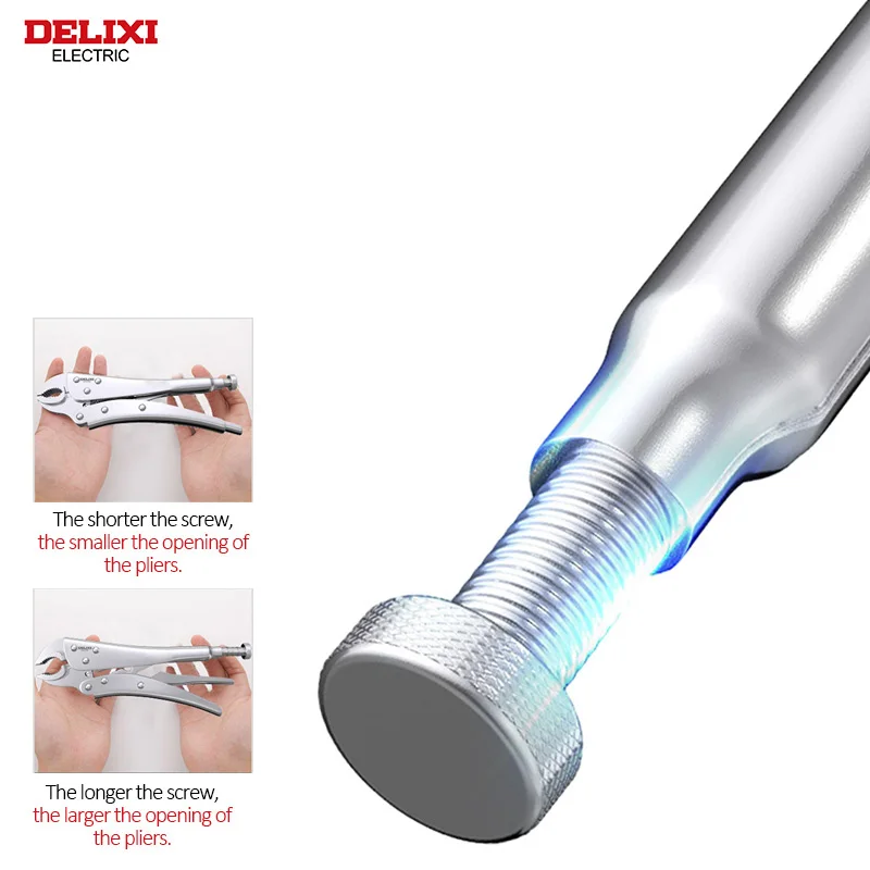 DELIXI ELECTRIC Locking Pliers，High-carbon Steel Clamp Pliers Adjustable Position for Clamping Parts of Different Thicknesses