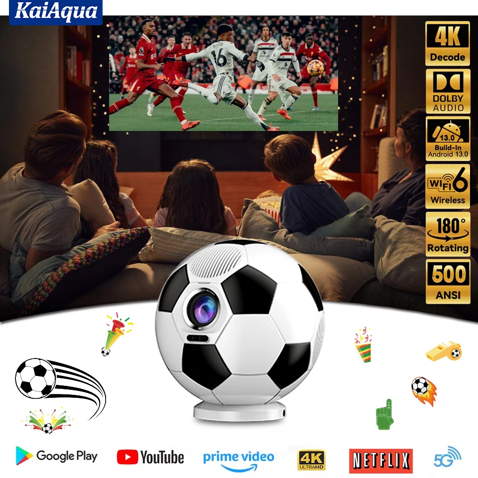 جهاز عرض إصدار خاص لكرة القدم لعام 2026 500 ANSI Full HD 1080P Android13.0 BT5.4 WiFi أجهزة عرض منزلية خارجية لكرة القدم #1