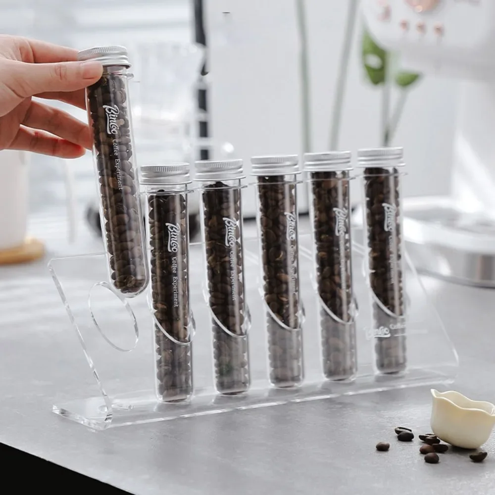 Coffee Bean Storage Dispaly Rack Acrylic Transparent Coffee Bean Storage Tubes Coffee Bean  Single Dose Container Coffeeware