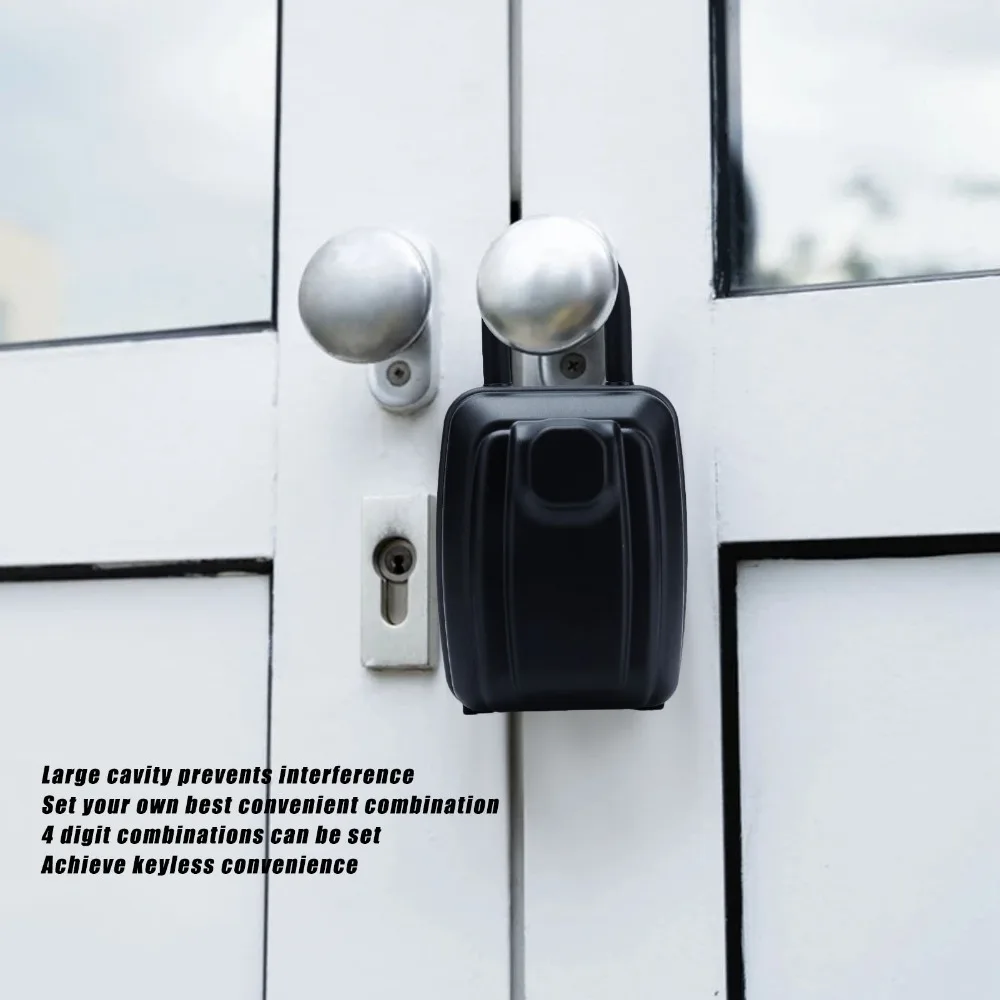 Portable 12 Digit Keyboard Key Lock Box Resettable Anti-Theft Combination Key Lock Aluminum Alloy Wall Mounted Key Box Home