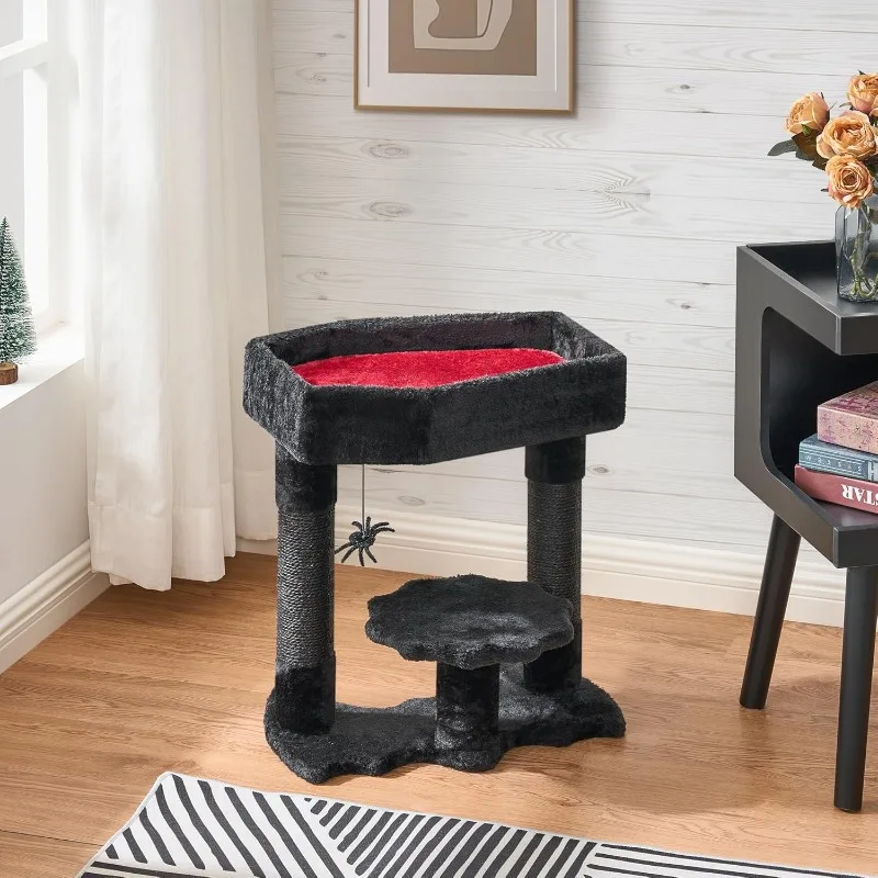 Cat Tree with Coffin Bed, Cat Tower for Indoor Cats with Spacious Cat Condo, Sisal Scratching Posts