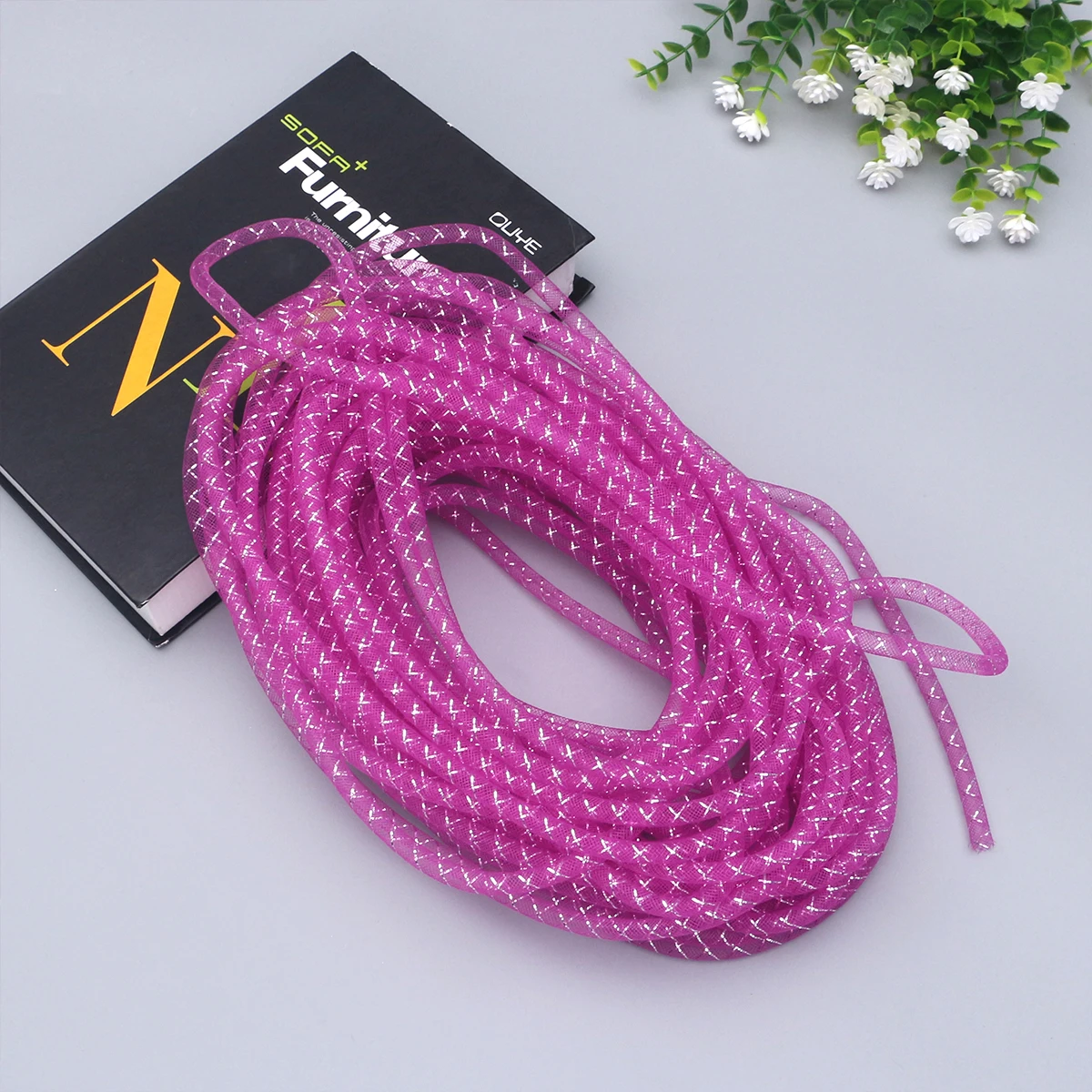 

1pcs 25m Mesh Yarn Cord for Hair Accessories Bracelet Jewelry Making Craft Supplies Polyester Net Tube Rope DIY Projects